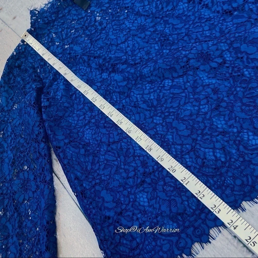 J.Crew NWT sapphire blue eyelash lace bow blouse *shop@iamwarrior